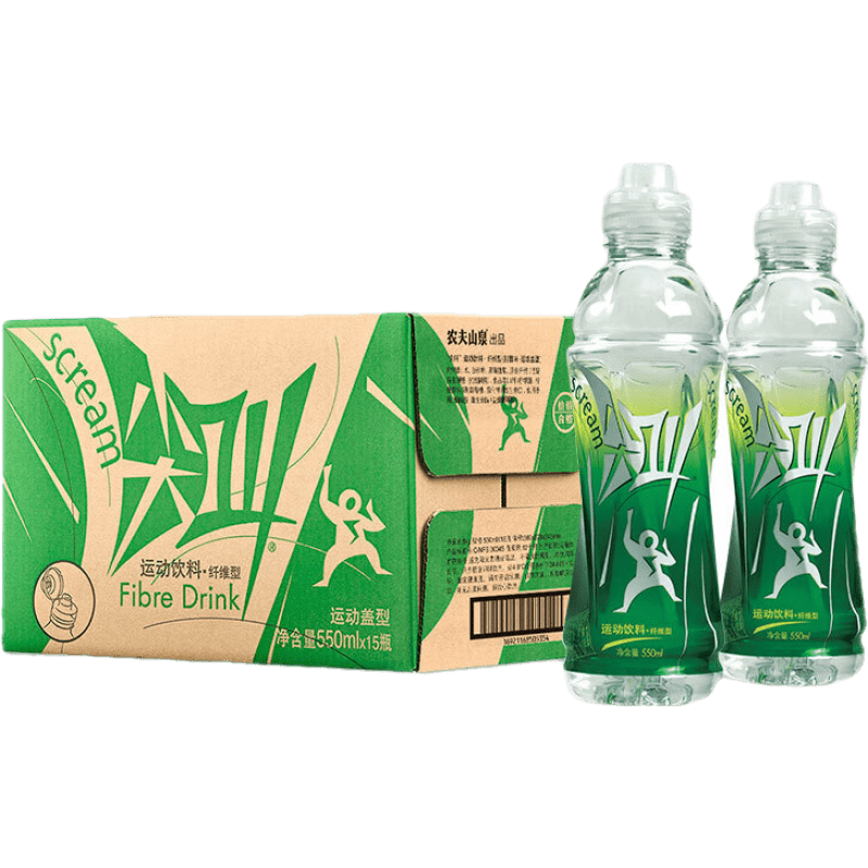 农夫山泉 尖叫 550ml*15瓶 电解质水 纤维型柠檬味 3.2元/瓶， 49元(需领券)