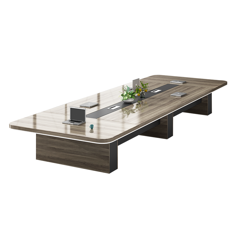 锡田 办公家具 圆角加厚会议桌长桌简约现代板式培训桌长方形长条桌 8.0米会议桌+26把椅