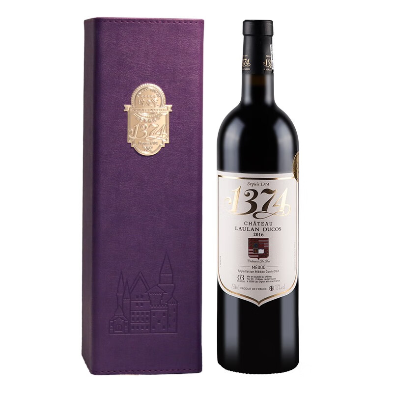 乐朗（LAULAN DUCOS）1374 公爵古堡干红葡萄酒 波尔多梅多克中级庄 750ml礼盒装 法国进口红酒