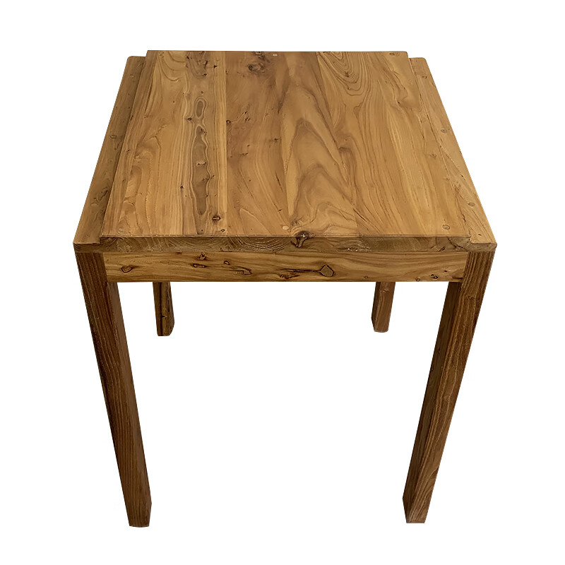 良贤尚老式旧八仙桌漫咖啡桌椅老榆木实木双人餐桌做旧小方桌老式咖啡