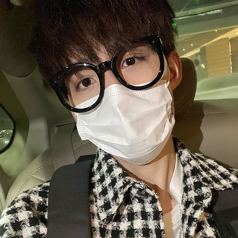 初识暖树日系黑框眼镜男潮大眼睛框ins风无度数显脸小平光近视镜框