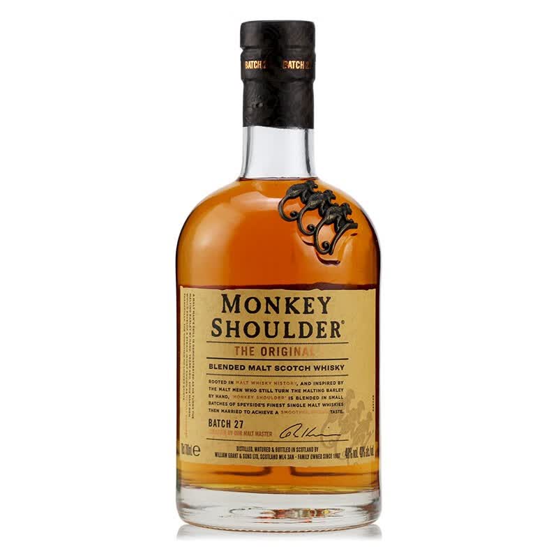 三只猴子(monkey shoulder)猴子肩膀混合麦芽威士忌 金猴调和纯麦