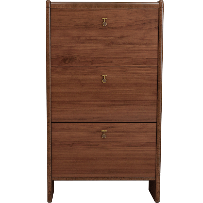 慕澜 新中式超薄翻斗鞋柜家用门口新中式储物柜实木框客厅柜经济型省空间鞋柜 A606