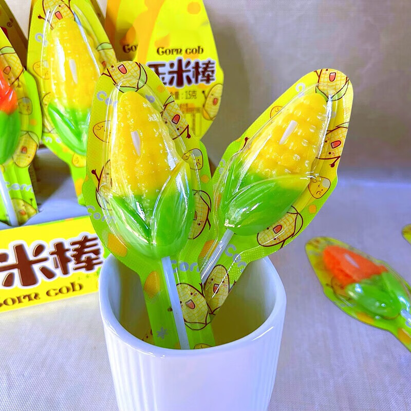 欧贤禾小零食玉米味棒棒糖硬质糖果15g30支造型糖礼盒装创意 玉米味
