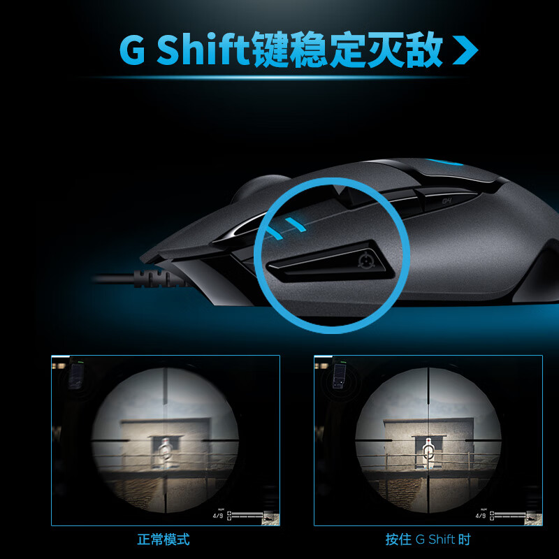 罗技（G） G402游戏鼠标 有线鼠标 电竞鼠标 高速追踪FPS绝地求生吃鸡LOL竞技CF宏 G402