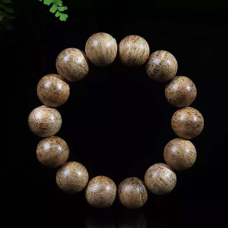 默奢 印尼加里曼丹天然沉香手链佛珠 黑油男士款沉香木手串 念珠 16mm