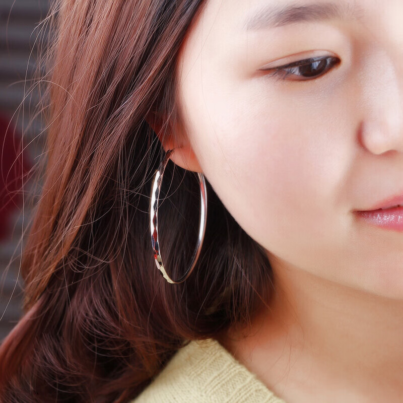 999银耳环女大耳圈韩国圆圈圈时尚欧美网红夸张气质2020新款潮 (小号)