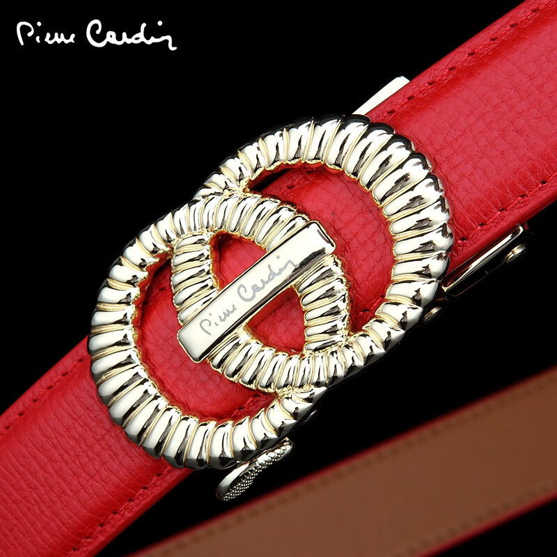 pierre cardin/皮尔卡丹品牌女士皮带真皮商务自动扣女腰带时尚头层