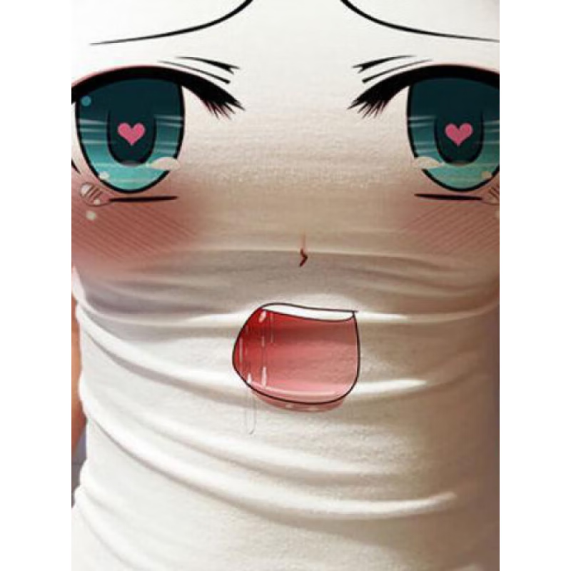 雪衣王3d大胸奶显胸大眼睛表情包女短袖修身凸显t恤女搞笑衣服 深灰色