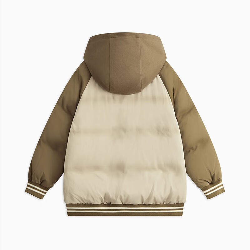 马骑顿MQD童装男大童年冬季潮酷休闲保暖连帽羽绒服 卡其色 130