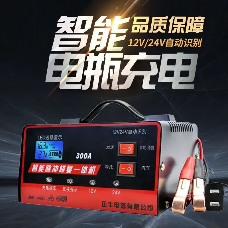 天南兄弟汽车电瓶充电器智能脉冲修复一体机纯铜机芯通用全自动12v24V摩托 【2500A】大功率充电+修复+检测