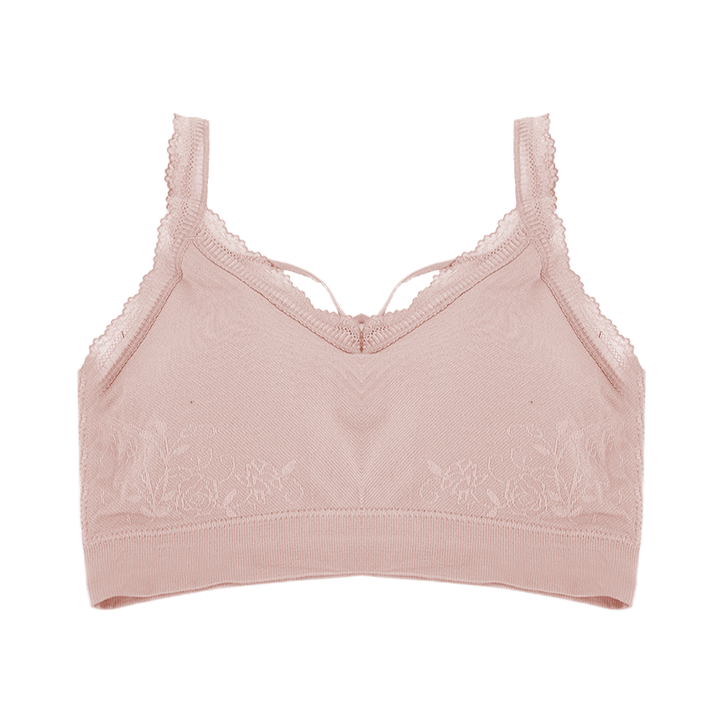 amriy/爱美莱莫代尔无痕内衣交叉式美背文胸吊带无钢圈舒适文胸 米粉