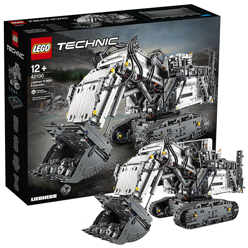(lego)乐高利勃海尔挖掘机42100积木同款机械组r 9800全遥控小颗粒