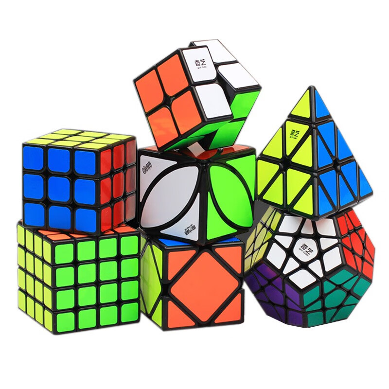 奇艺三阶魔方初学者魔方套装全套四阶异形金字塔镜面五魔方玩具 超值7