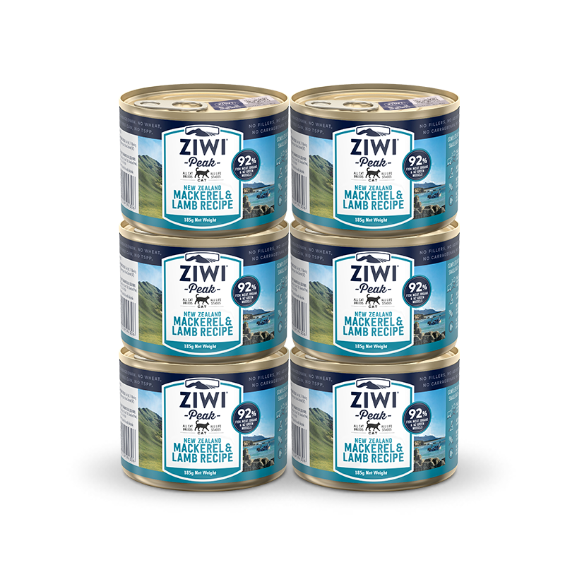 查询滋益ZIWI主食零食猫罐头185g*6罐马鲛鱼羊肉*6布偶加菲英短蓝猫通用湿粮历史价格