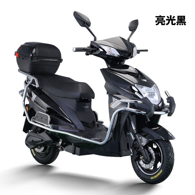 车型60v72v成人长跑电动摩托车外卖车 亮光黑 下单送护杠尾箱 60v20a