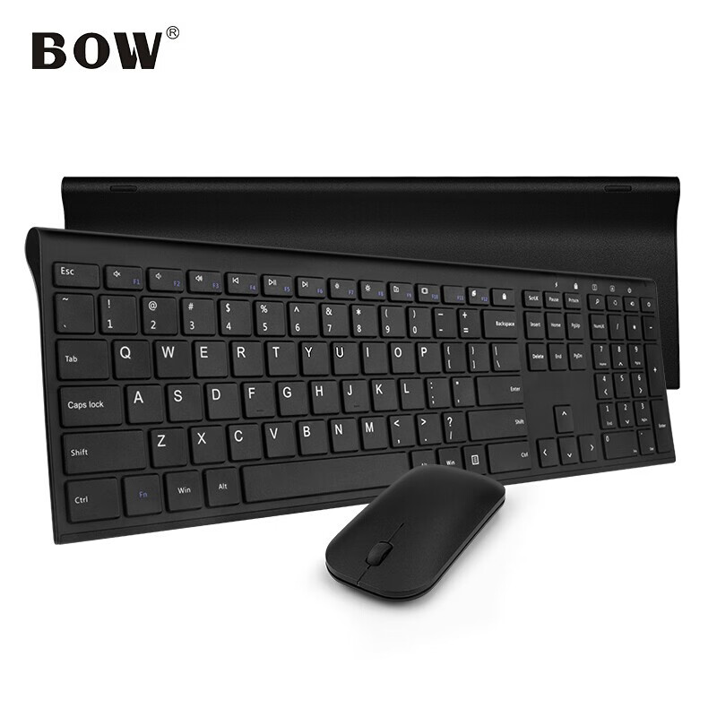 航世（BOW）HW192D 键鼠套装 无线键鼠套装 办公键鼠套装 超薄便携充电鼠标键盘 静音 黑色