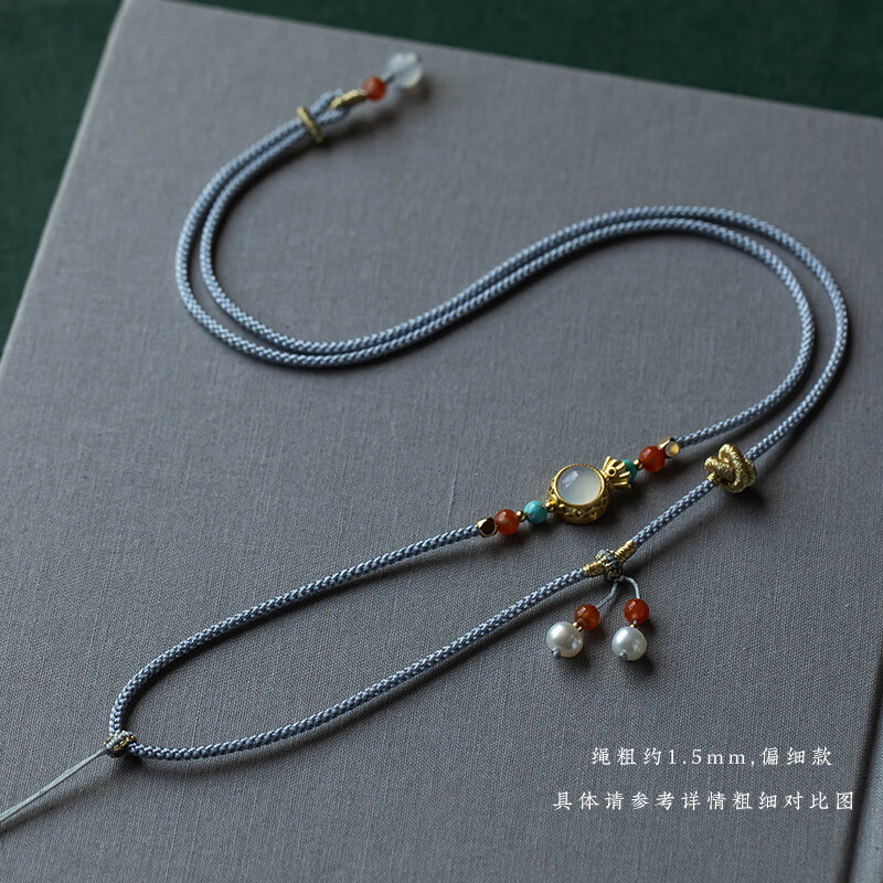 钻后手工编织高档细锁骨链绳吊坠绳蜜蜡项链翡翠可调节绳挂件绳子