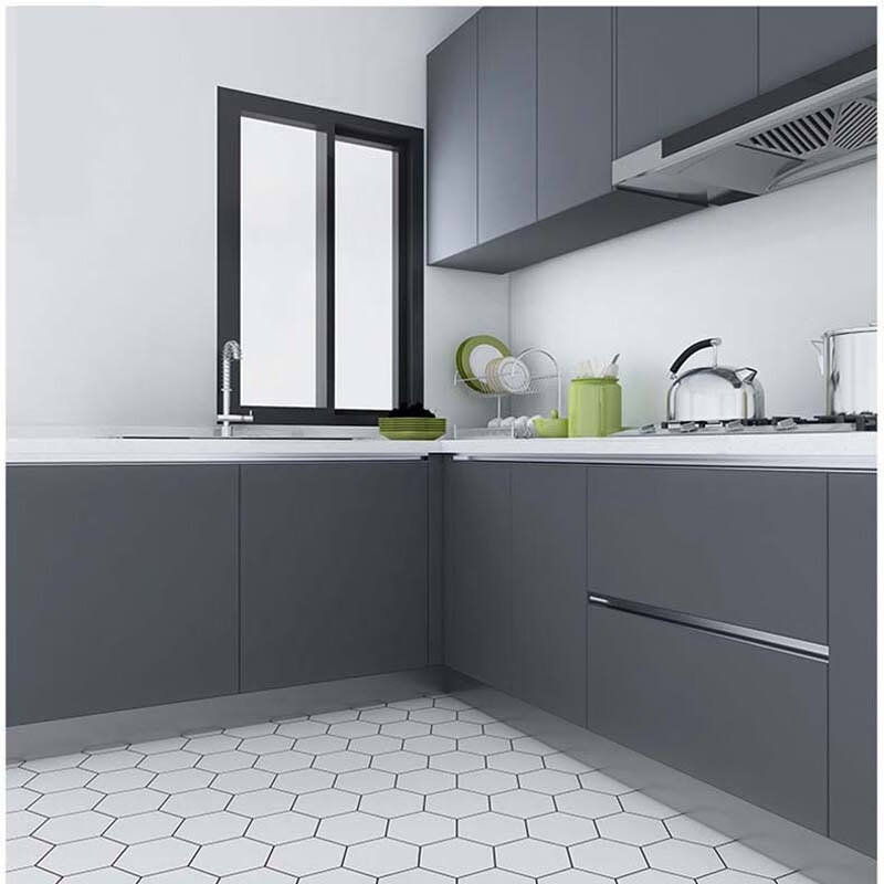 厨房柜门翻新贴纸自粘防水防油橱柜衣柜装饰家具贴画北欧防潮墙贴颂锦