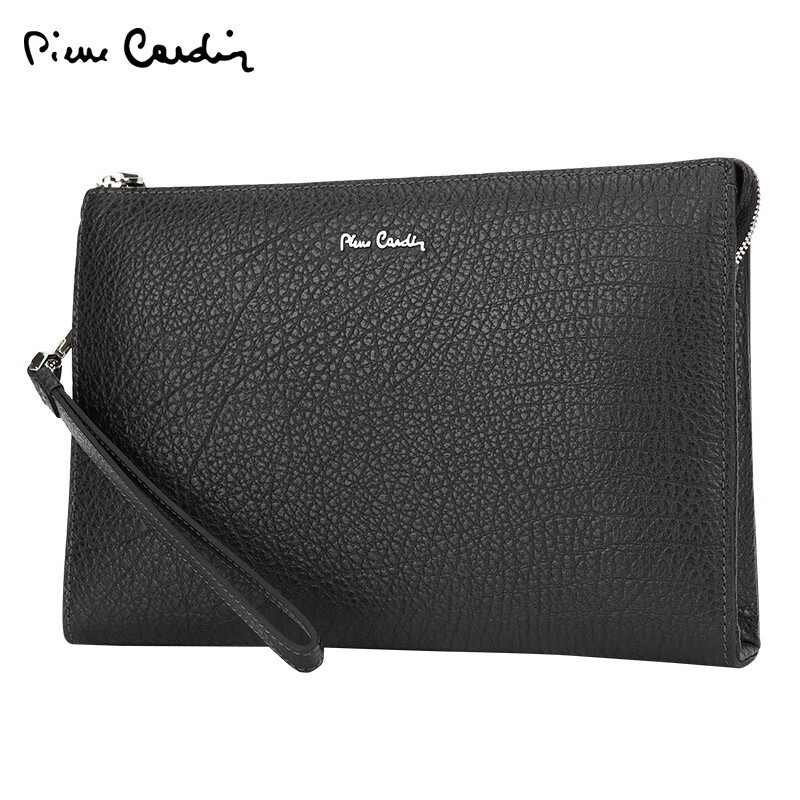 皮尔卡丹(pierre cardin)品牌男手包真皮商务大容量信封包软牛皮手拿