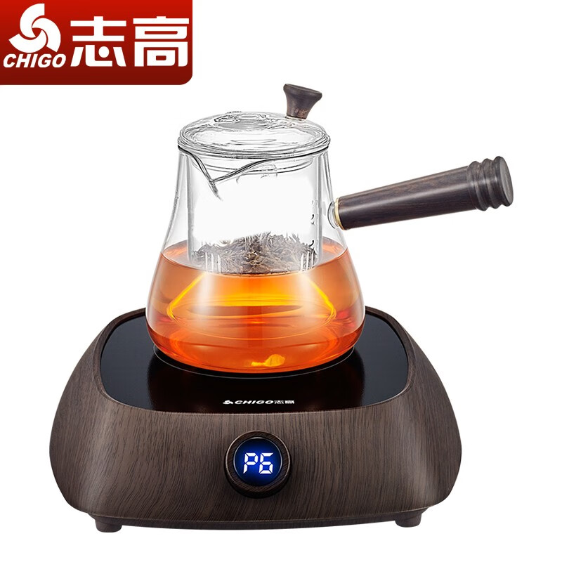 志高（CHIGO）电陶炉泡茶炉家用泡茶电磁炉小型烧水茶壶光波炉煮茶器 13C11旋钮款+茶壶