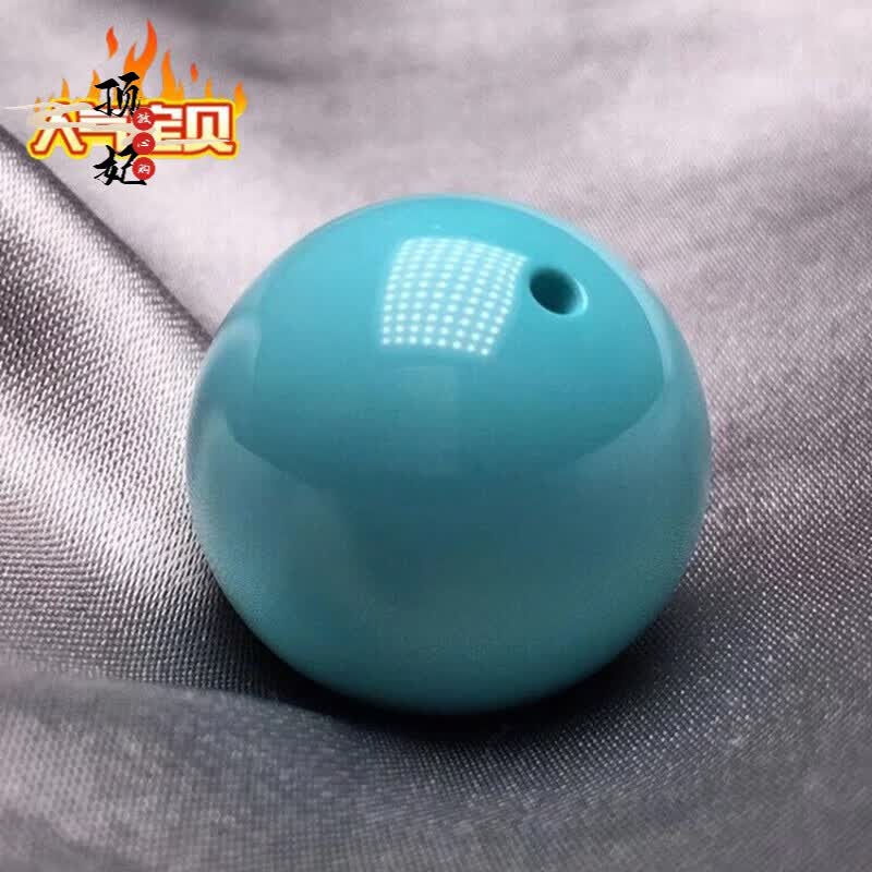 顶妃 湖北原矿无优化 高瓷绿松石圆珠散珠多宝手串文玩配珠盘完玉华 10MM高瓷原矿松石单珠属于什么档次？