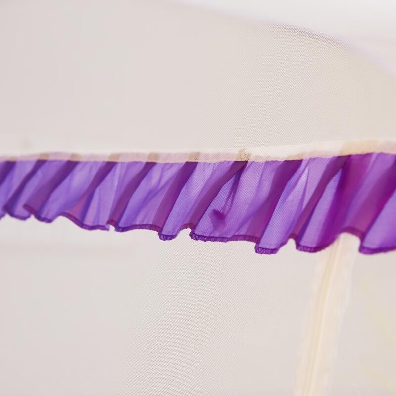 麦琪娜 蚊帐 蒙古包蚊帐全自动免安装蚊帐坐床式蚊帐 紫色 180*220cm床颜色随机发