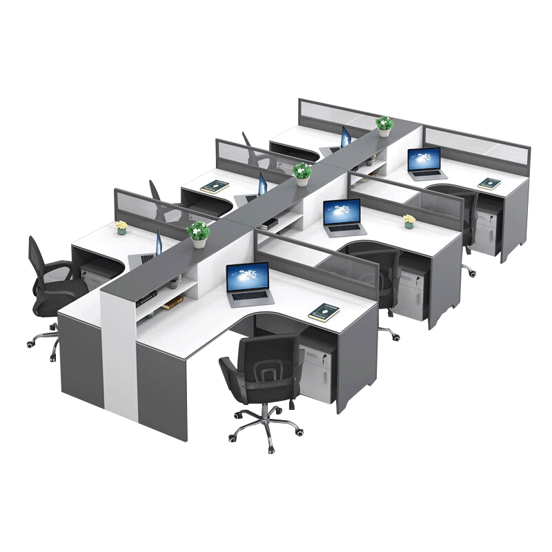 诩弈 现代简约办公家具屏风职员办公桌员工工位办公桌电脑桌 F型单人位【不含柜椅】