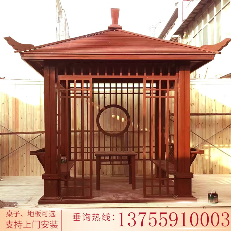 廣億四角防腐木凉亭树脂瓦江西凉亭厂家景观亭古建小青瓦园林景观长廊