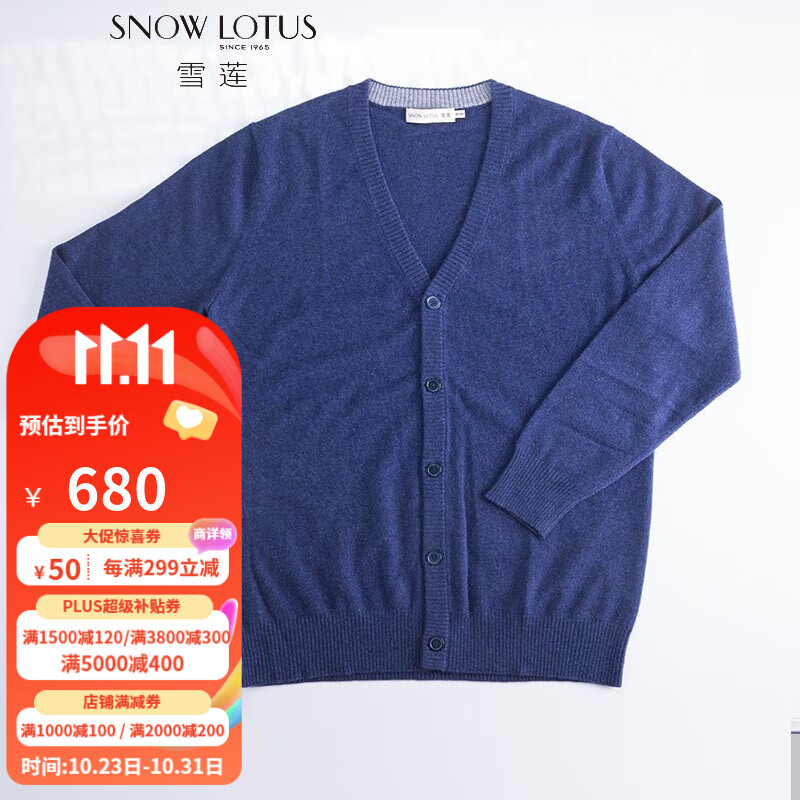 【抗静电】雪莲秋冬新款山羊绒V领男开衫羊绒衫 L313 XXL(115)属于什么档次？