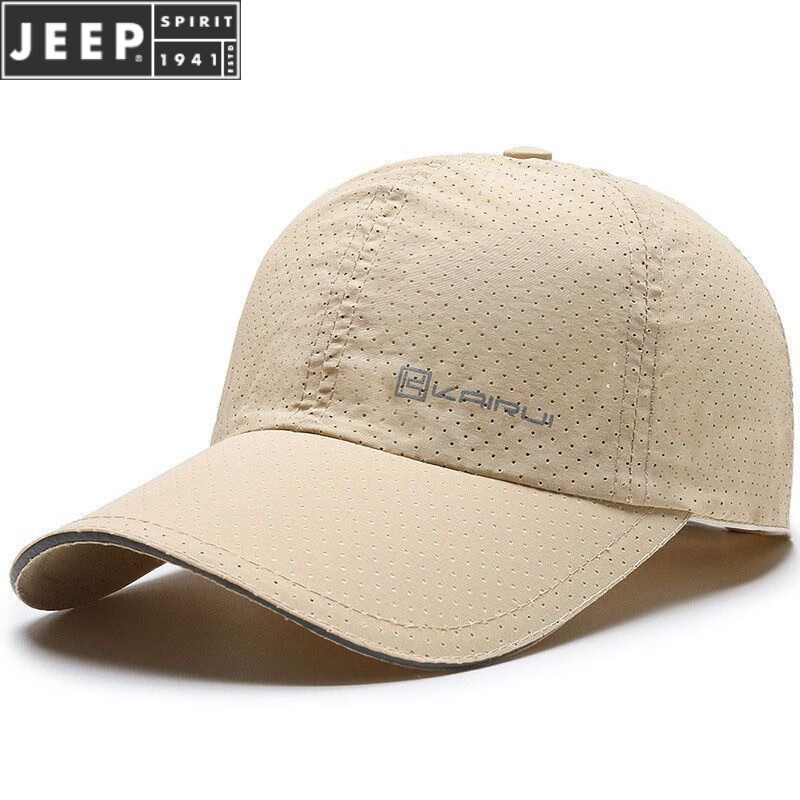 吉普(jeep)品牌茜娚忻网眼高端速干帽透气大头围爸爸跑步户外新款棒球