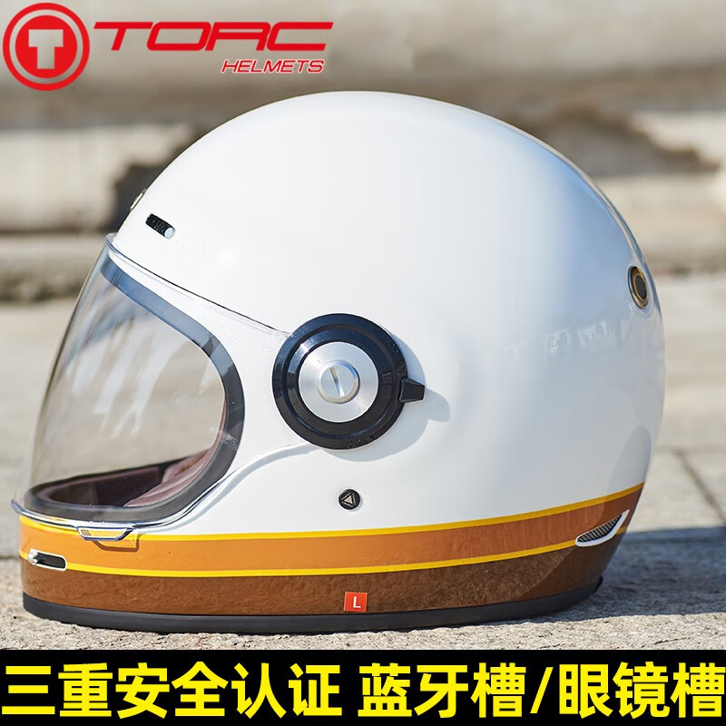torc复古头盔摩托车全盔男女玻璃纤维大滑翔巡航机车头盔全覆式安全帽