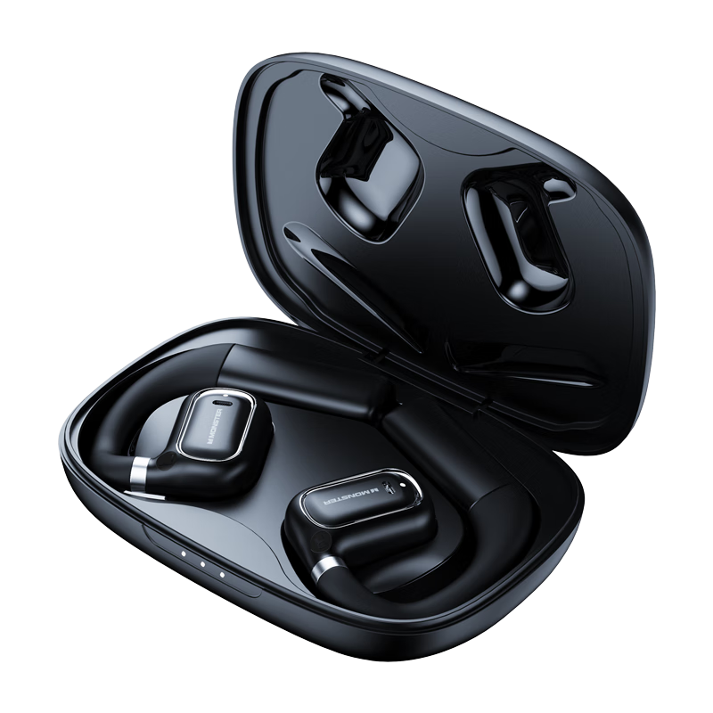 魔声（Monster）XKO01挂耳式蓝牙耳机真无线降噪跑步运动不入耳游戏音乐耳机适用于华为苹果小米 黑色