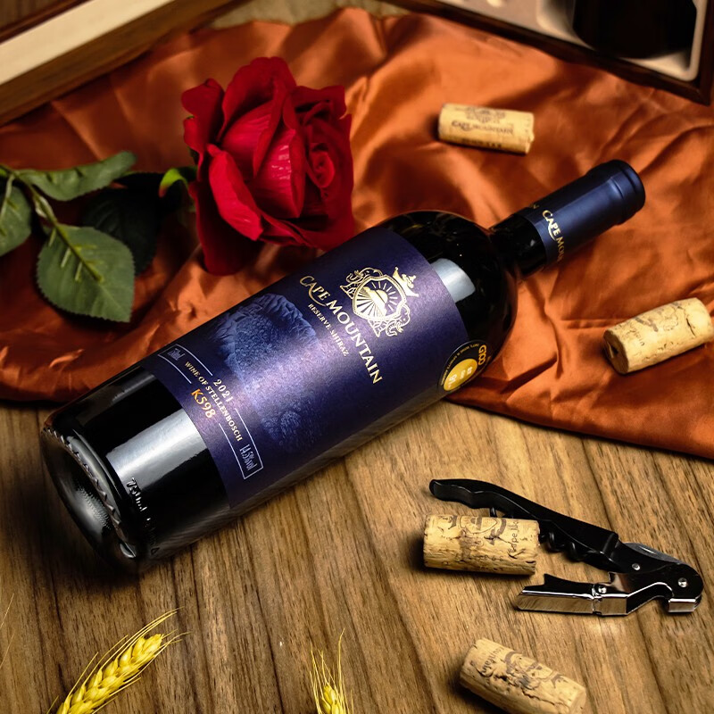 开普山(CAPE MOUNTAIN)K598珍藏西拉干红葡萄酒 原瓶进口红酒双金奖750ml 送礼礼盒装 品牌直营