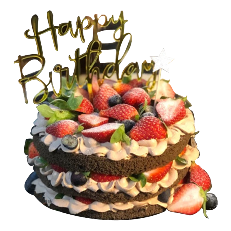 許愿一刻 裸蛋糕巧克力黑森林飯后甜點(diǎn)蛋糕情侶水果同城配送當(dāng)日送達(dá) 巧克力裸蛋糕-想你莓天 6寸