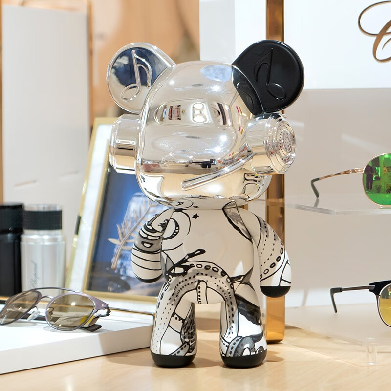 至尊天鹅潮先生叮咚熊摆件暴力熊玩偶乔迁礼物客厅电视酒柜装饰品潮玩