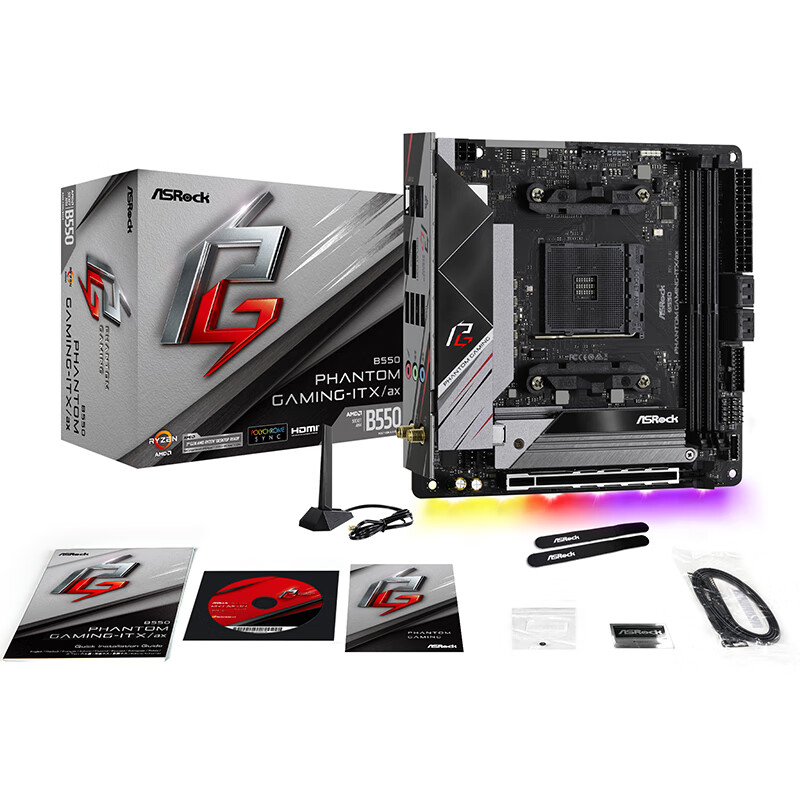 华擎（ASRock）B550 Phantom Gaming-ITX/ax主板 支持 CPU5900X/5800X/5600X/3700X（AMD B550/Socket AM4）