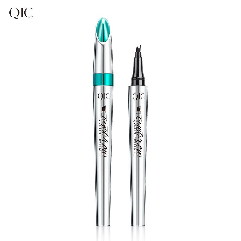 琦妮彩（QIC）四分叉液体眉笔防水防汗不掉色 野生眉烟灰色不晕染粉嫩妆眉毛雨 2#深咖色