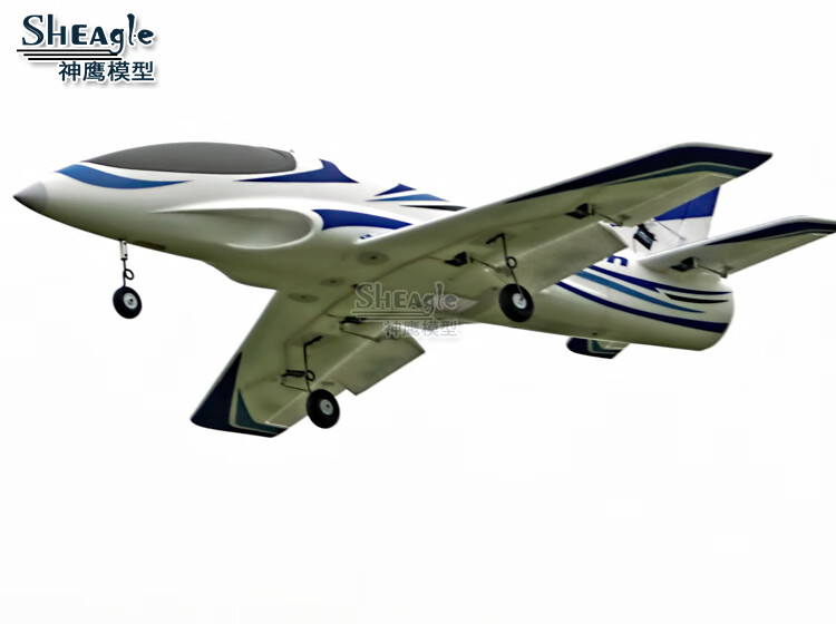 天智星航模飞机成人超大马林64mm涵道战斗机 运动机新款电动固定翼遥控 蓝白色 整机(右手油门)