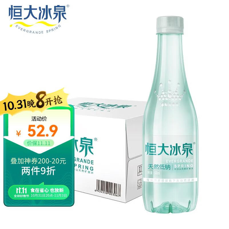 恒大冰泉 长白山饮用天然低钠矿泉水 500ml*24瓶  整箱装使用感如何?