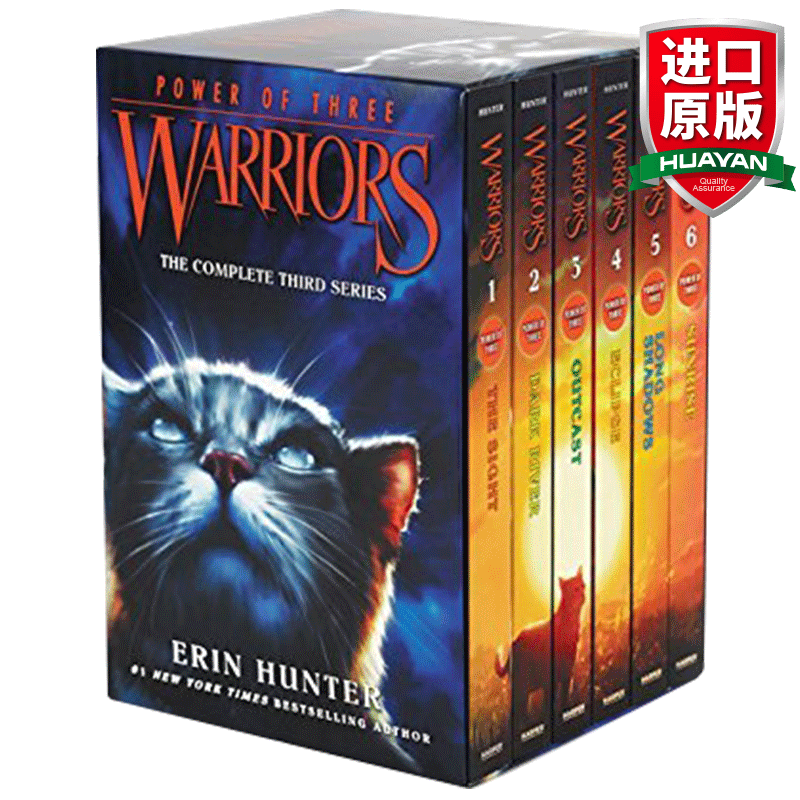 英文原版 猫武士三部曲 Warriors Power of Three 6册盒装