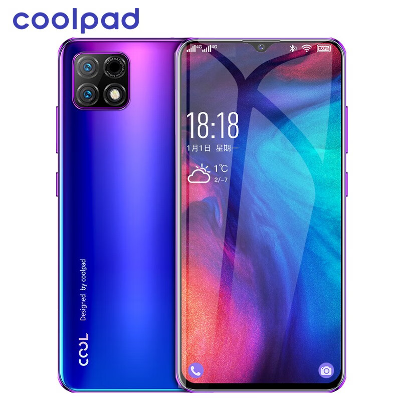 酷派（Coolpad）COOL12A 4+64GB 珍珠全面屏智能手机 全网通4G 人脸指纹双解锁 老人儿童学生备用手机 梦幻蓝
