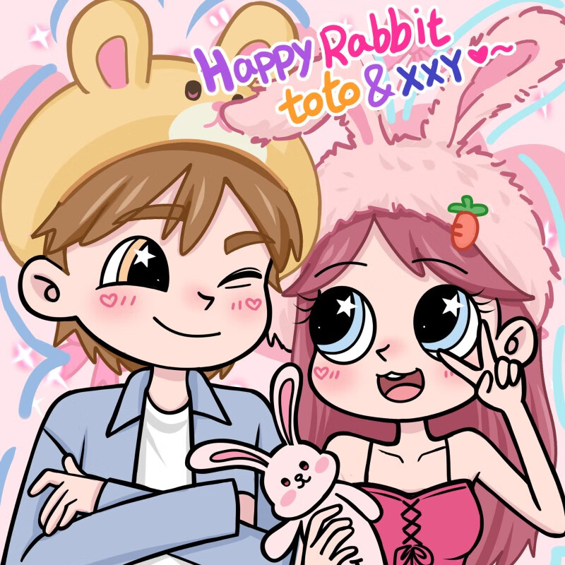 舞万花星蝶公主风装饰画照片转手绘画头像定制q版卡通情侣动漫画像挂