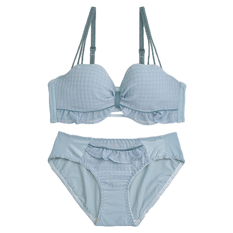 俏曼芬内衣女小胸聚拢无钢圈薄款透气白色少女性感胸罩日系bra文胸套装 白色（单件） S 32/70(AB通杯厚约1.3CM)