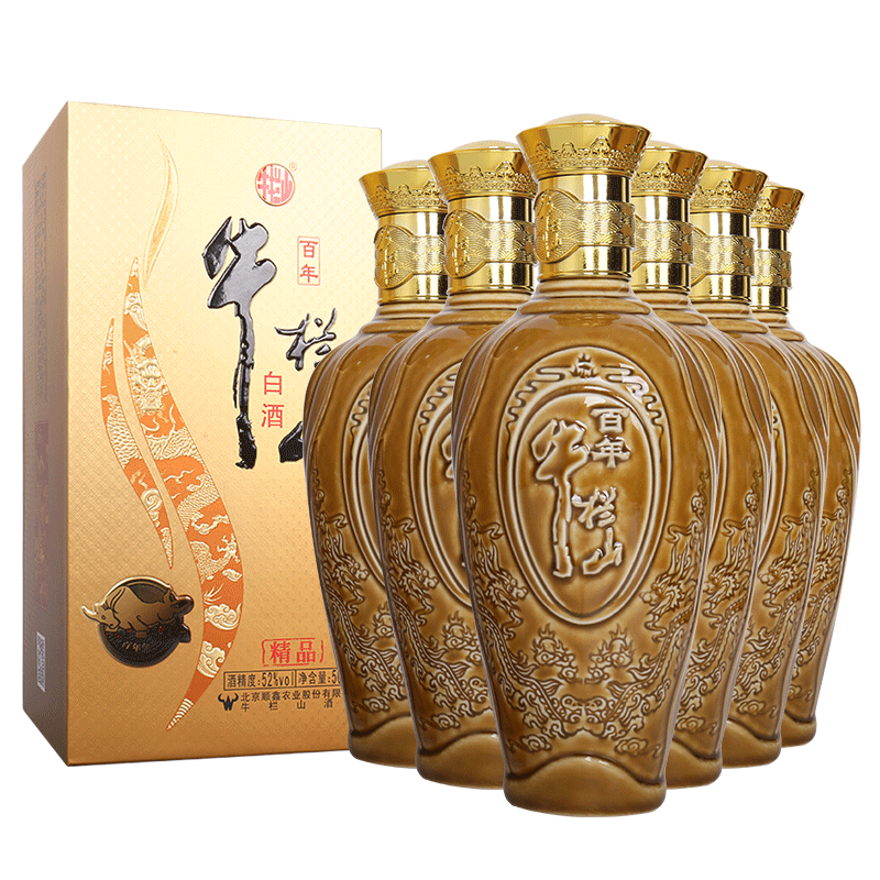 牛栏山(niulanshan) 北京二锅头 瓷瓶 金牛52度 浓香型白酒 北京顺义