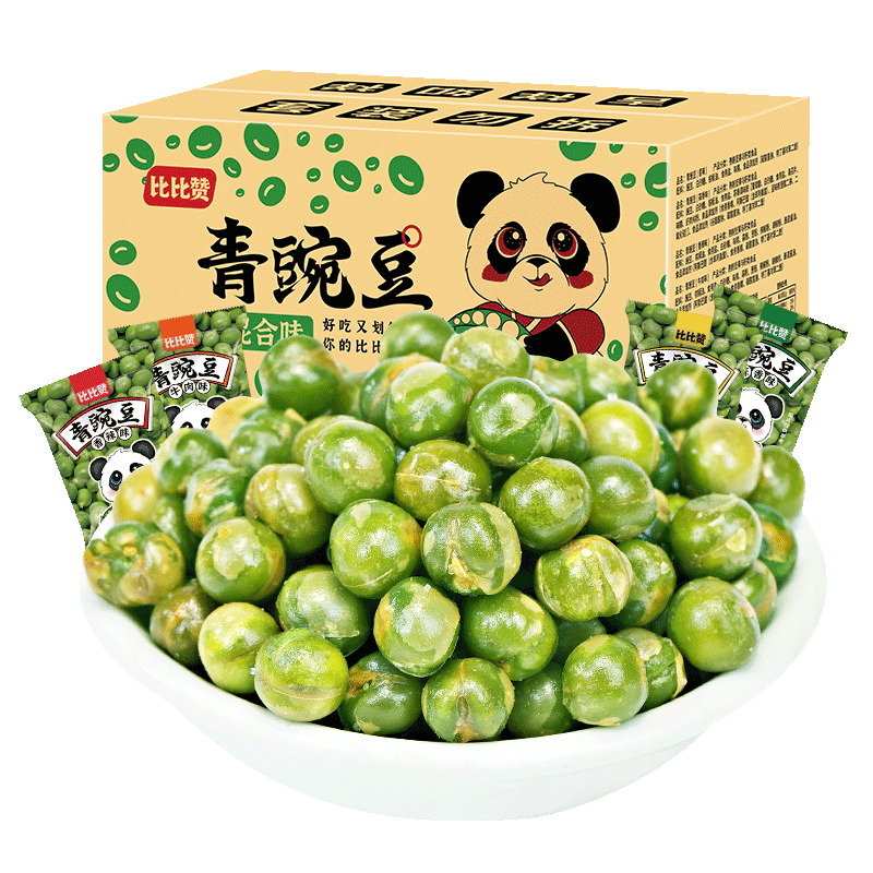 比比赞（BIBIZAN）青豌豆混合味500g约50包整箱 每日坚果炒货办公休闲零食品下酒菜