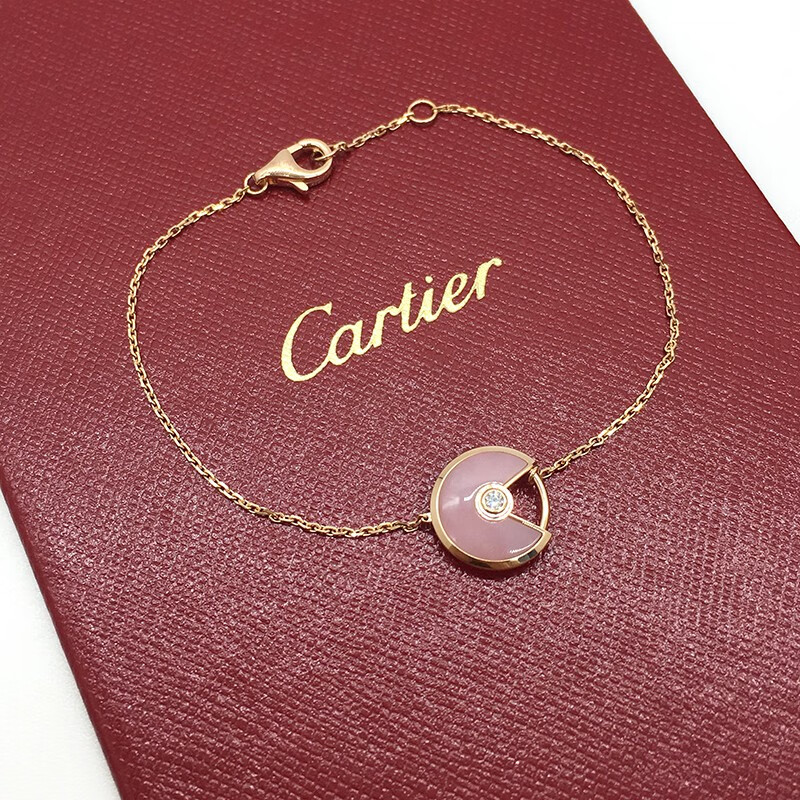 【二手99新】未使用 卡地亚手链 amulette de cartier系列 18k玫瑰金