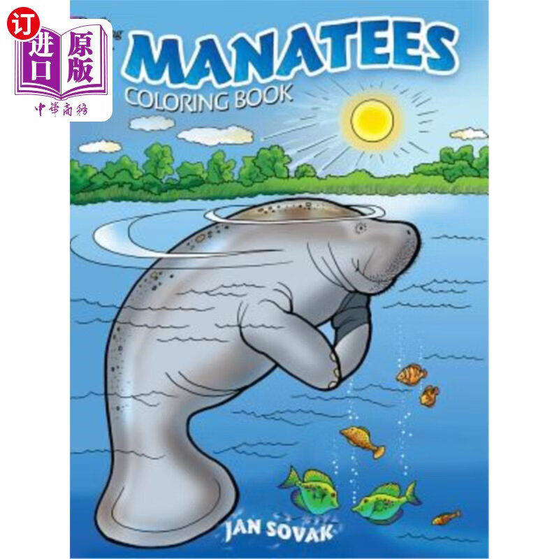 海外直订manatees coloring book 海牛彩色书