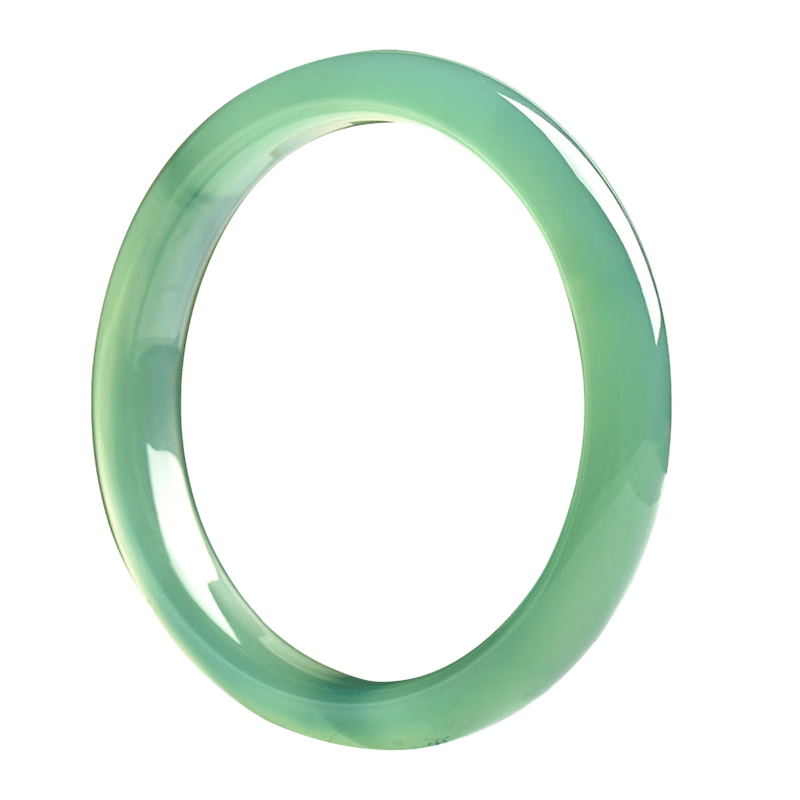 初緣玉手鐲女A貨冰種玉髓湖水綠色手鐲送老婆女友本命年生日禮物 【湖水綠色款】 54-55適合80-90斤