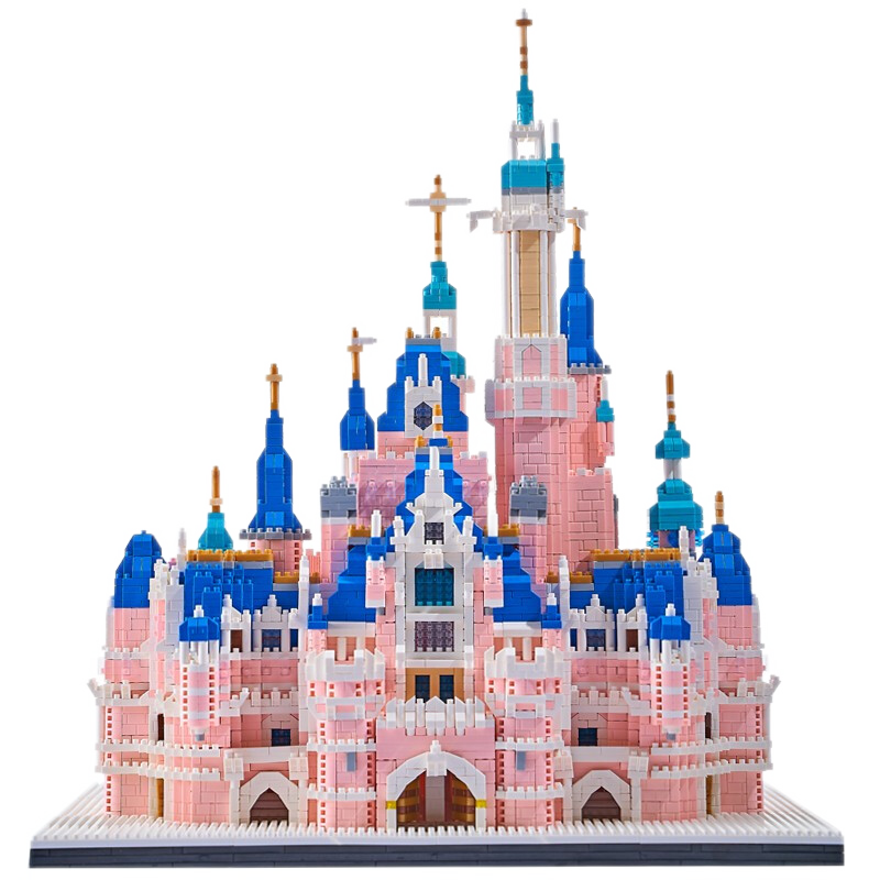 兼容乐高积木抖音同款网红迪士尼粉色城堡积木拼装玩具泰姬陵建筑儿童玩具送男孩女孩女友 粉色城堡礼盒版【含灯光和工具】